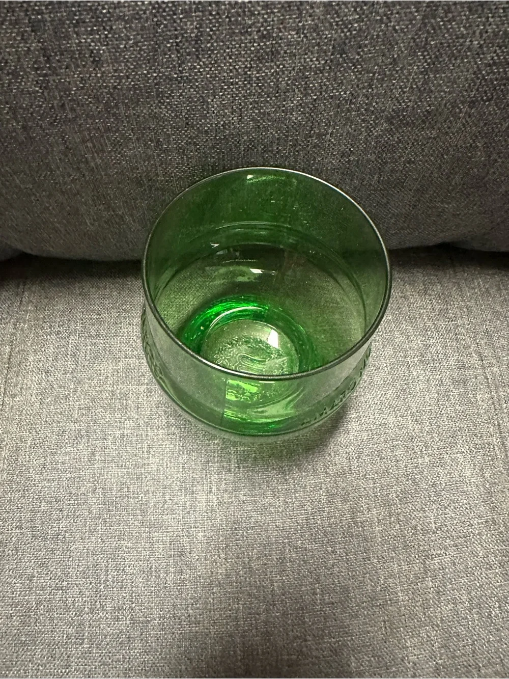 Rare Vintage Amaro Montenegro Green Bottle Shaped Lowball Glass